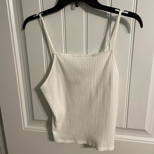 white ribbed cami